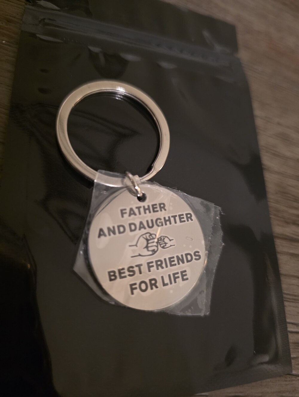 Father and Daughter Best Friends For Life Keychain - Silver